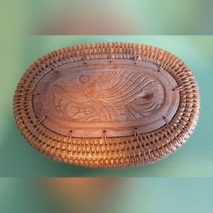 Hand carved and woven trinket box.